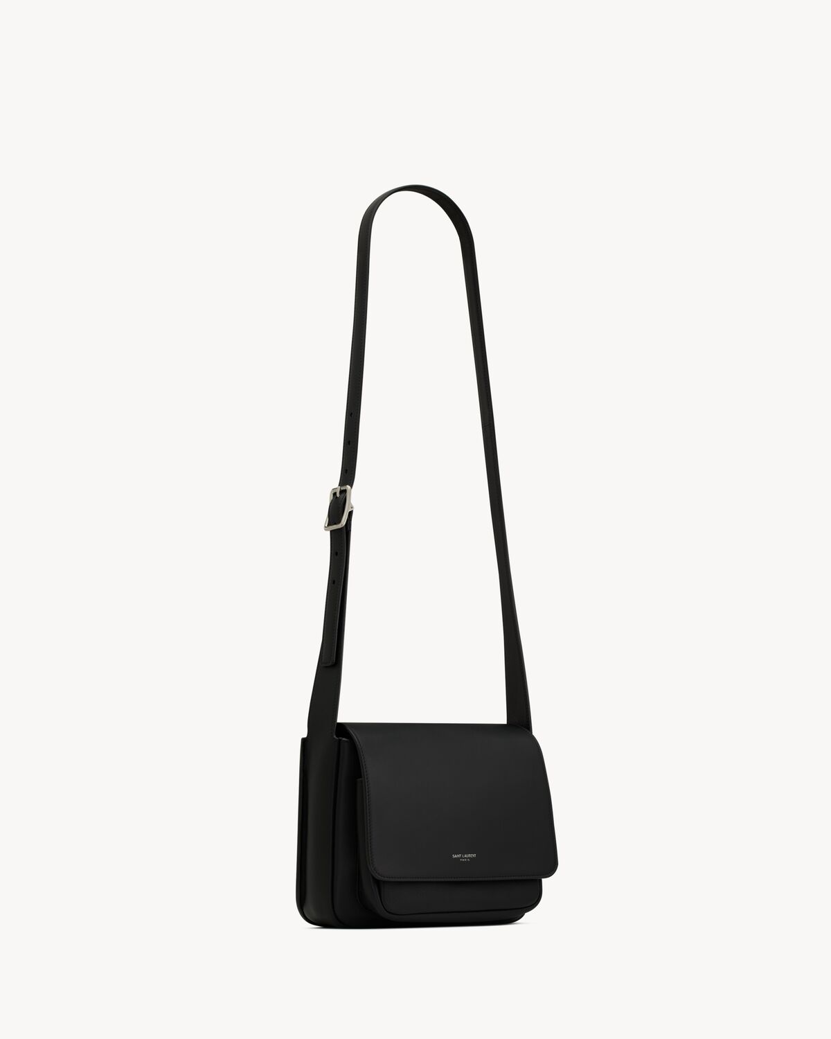 Bolsa satchel pequena SAINT LAURENT em couro liso